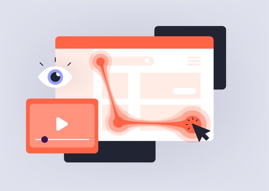 Visual heatmap and eye-tracking graphic for analyzing conversion rate optimization performance.