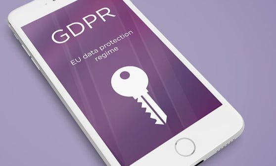 Smartphone displaying GDPR compliance, highlighting the importance of secure email marketing services.